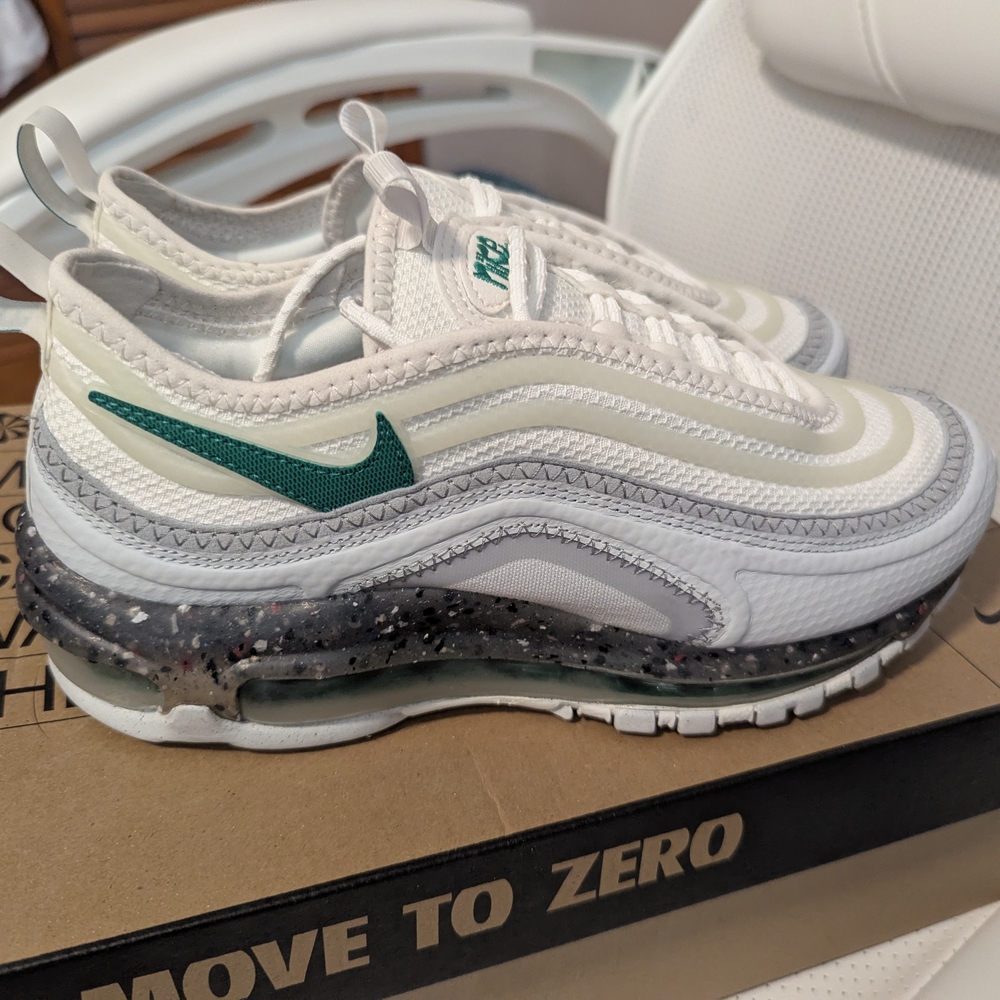 Nike Air Max 97 White and Green Sneakers